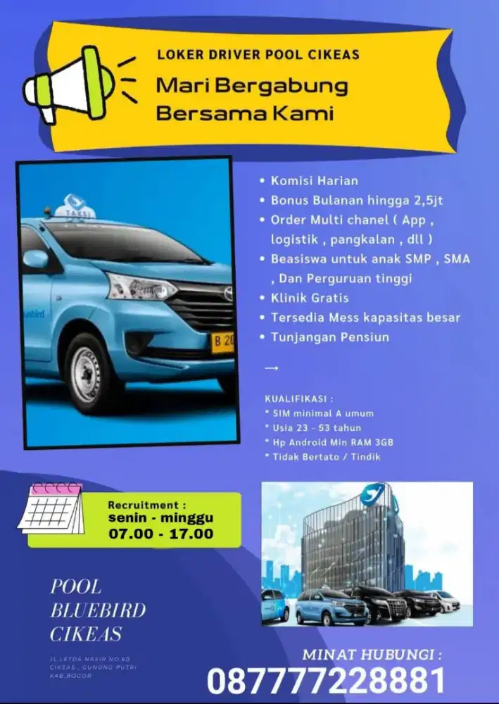 DICARI PENGEMUDI