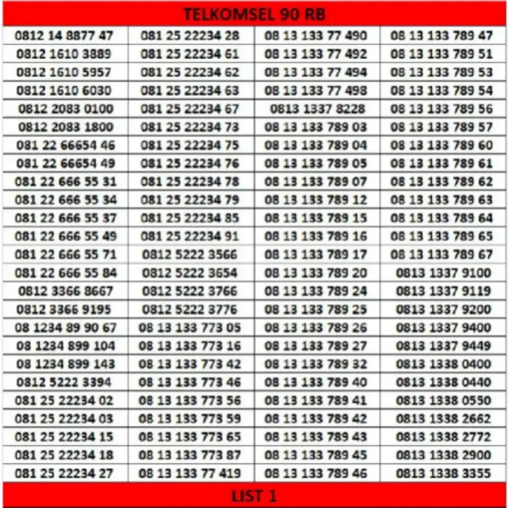 Cek Nomor Cantik Perdana Simpati 90rb..4G 5G.. dengan harga Rp89.999.