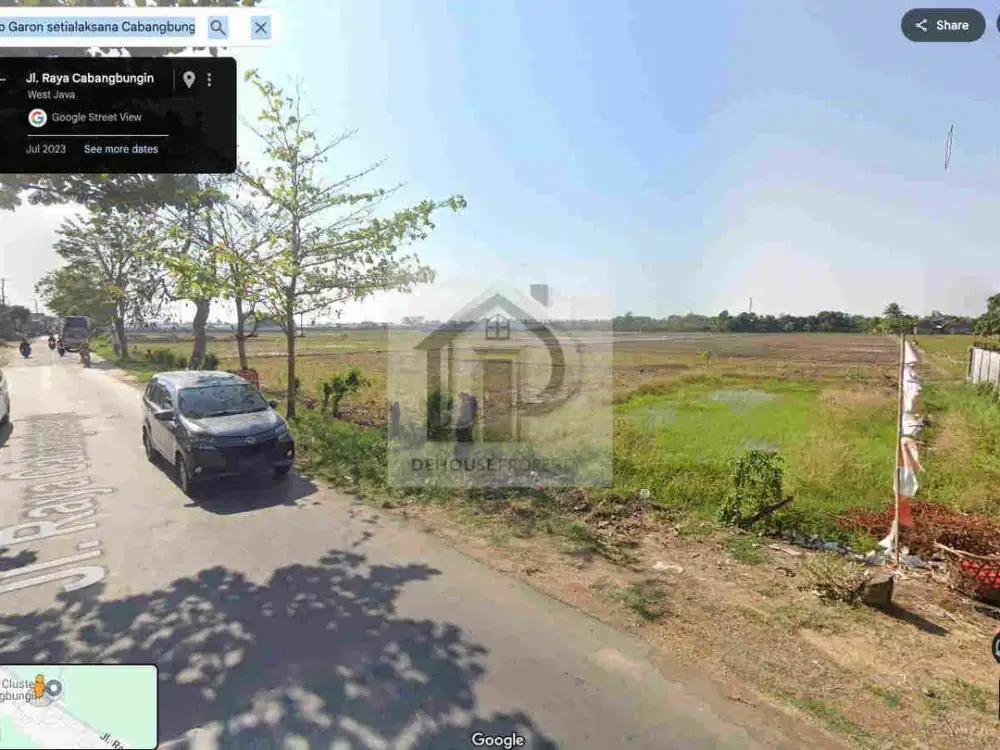 Jual Sawah Bekasi Harga Termurah lokasi pinggir Jl Besar zona hijau