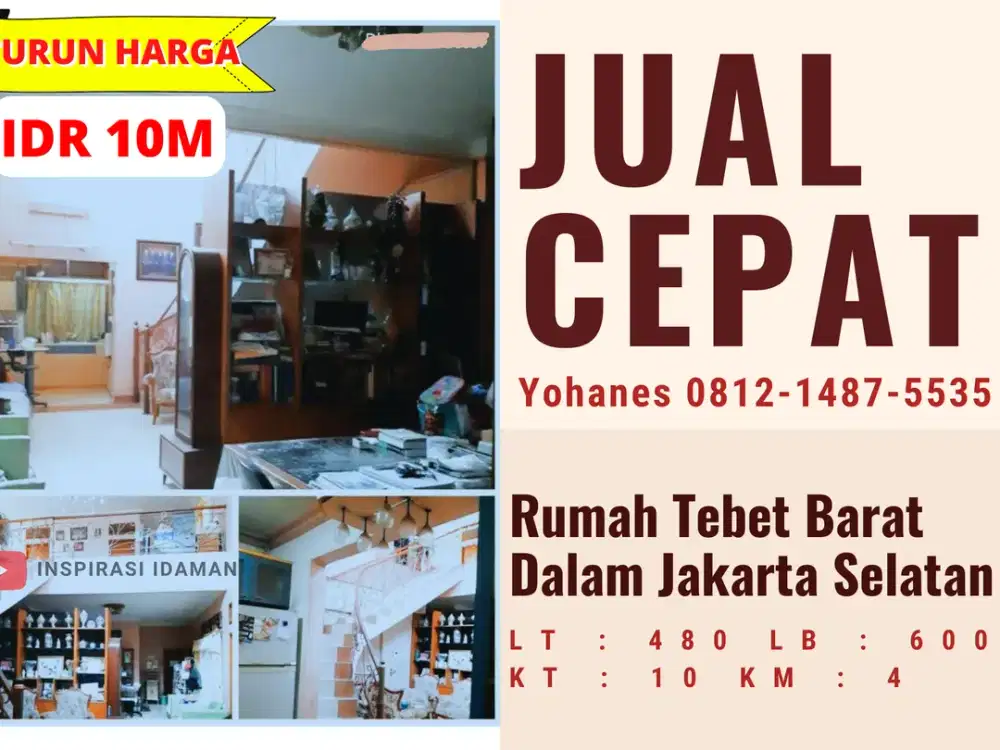 Rumah Tebet Akses jalan 2 Mobil Longgar Jakarta Selatan