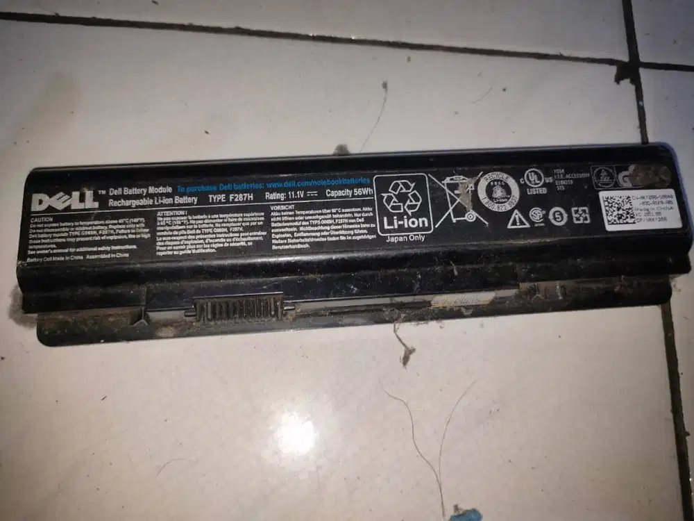 Baterai Laptop Dell F28TH kalau mau tes bawa laptopnya
