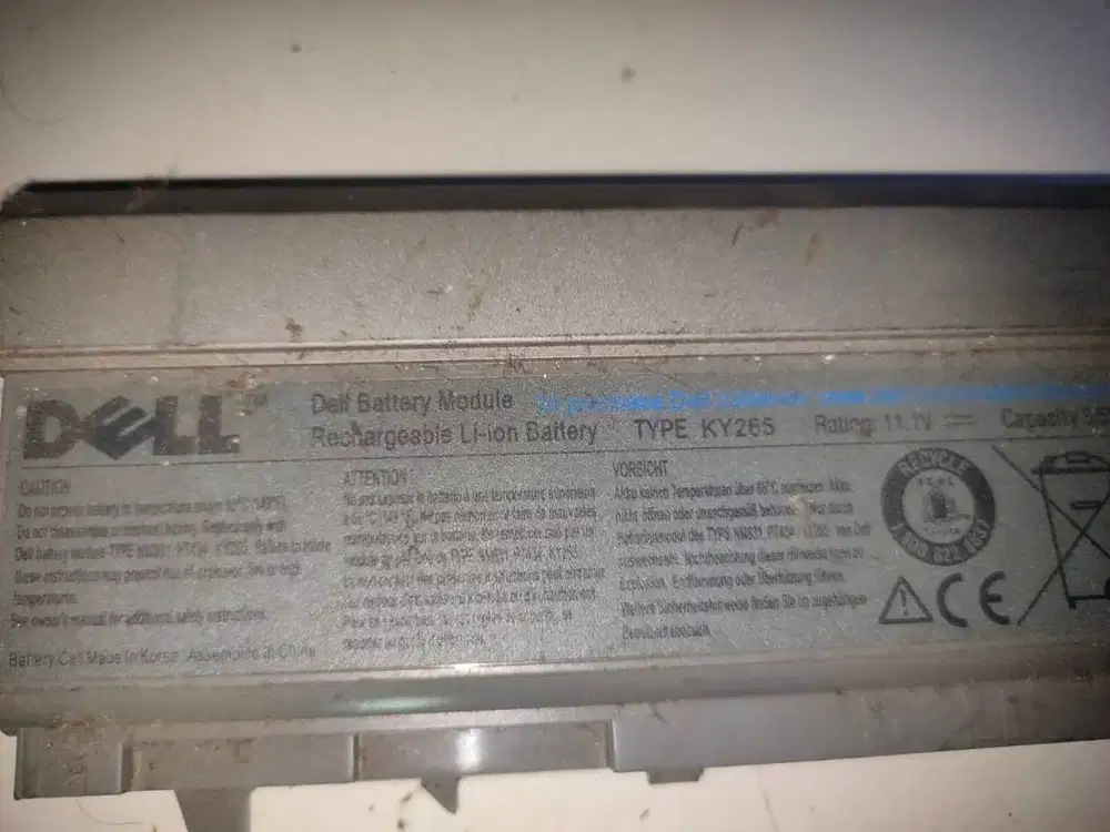 Baterai Laptop Dell KY265 kalau mau tes bawa laptopnya