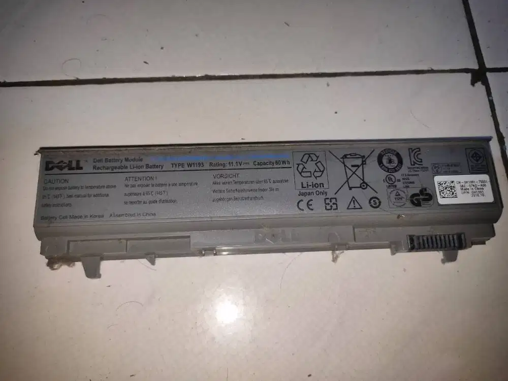 Baterai Dell W1193, kalau mau tes bawa laptopnya