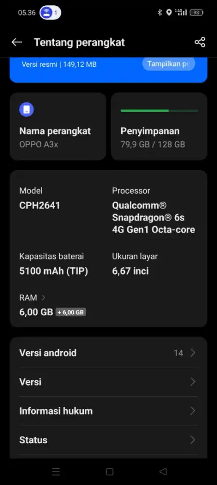 jual BU Oppo a3x