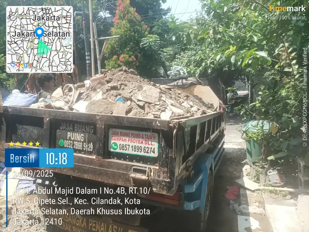 Jasa angkut puing dan buang sampah proyek