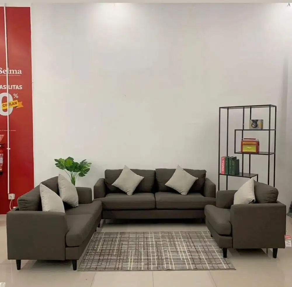 Set sofa leona bahan fabric 3+2+1 seat