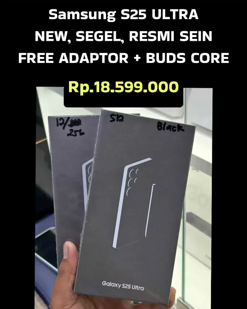 18.599 Samsung S25 ULTRA NEW,SEGEL,RESMI SEIN FREE ADAPTOR + BUDS CORE
