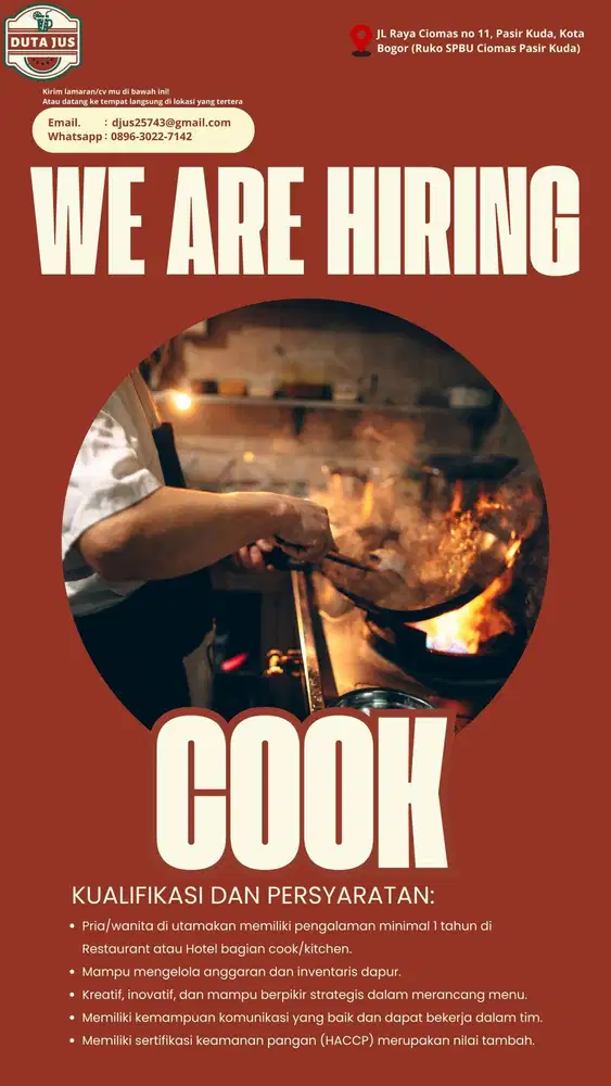 Join Our Kitchen Team as a Cook