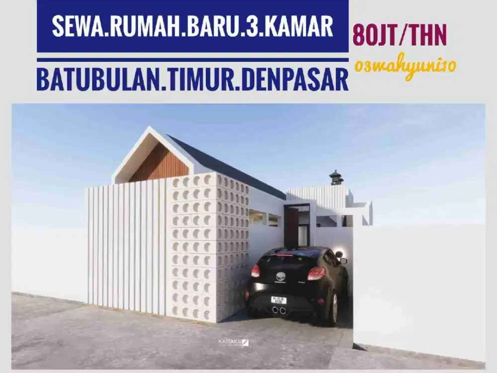 sewa kontrak for rent Rumah 3 kamar Batu Bulan Timur Denpasar Bali