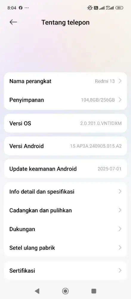 Redmi 13 ram 8/256GB