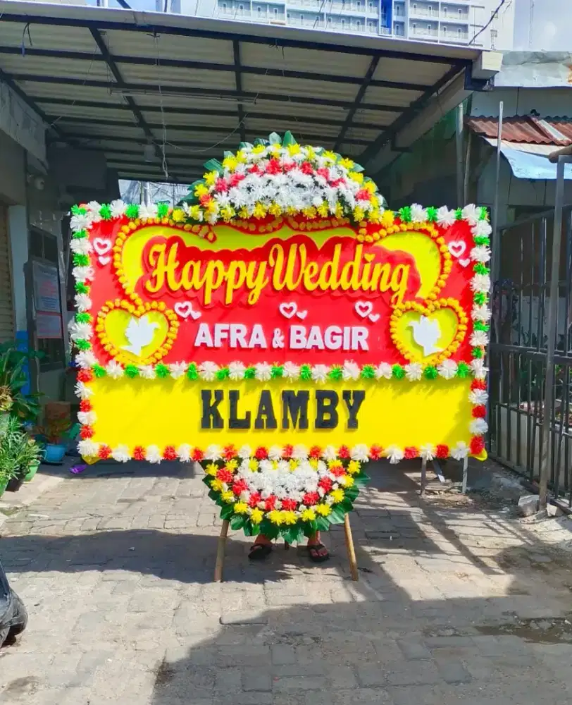 Bunga papan ucapan wedding | pengiriman Jabodetabek 24 jam