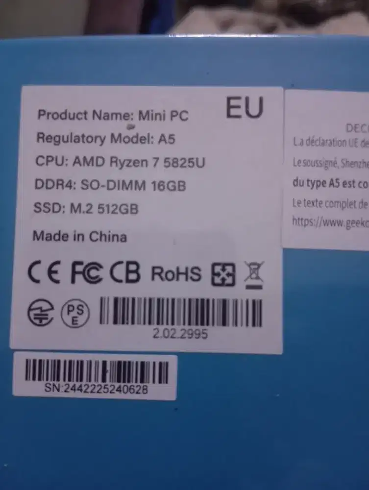 Mini Pc Geekom A5 AMD RYZEN 7