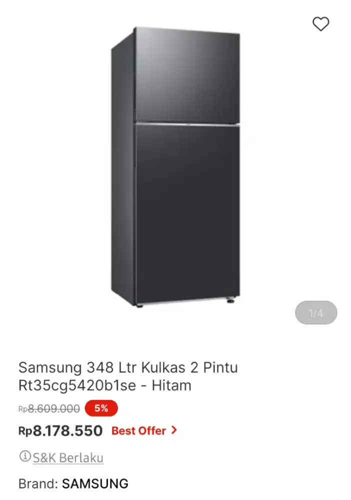 Kulkas samsung ukuran besar  rt38b1