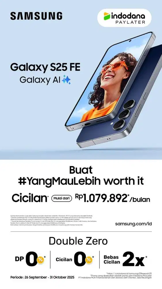 Terbaru Samsung S25FE Cicilan 12 bulan free 2x angsuran