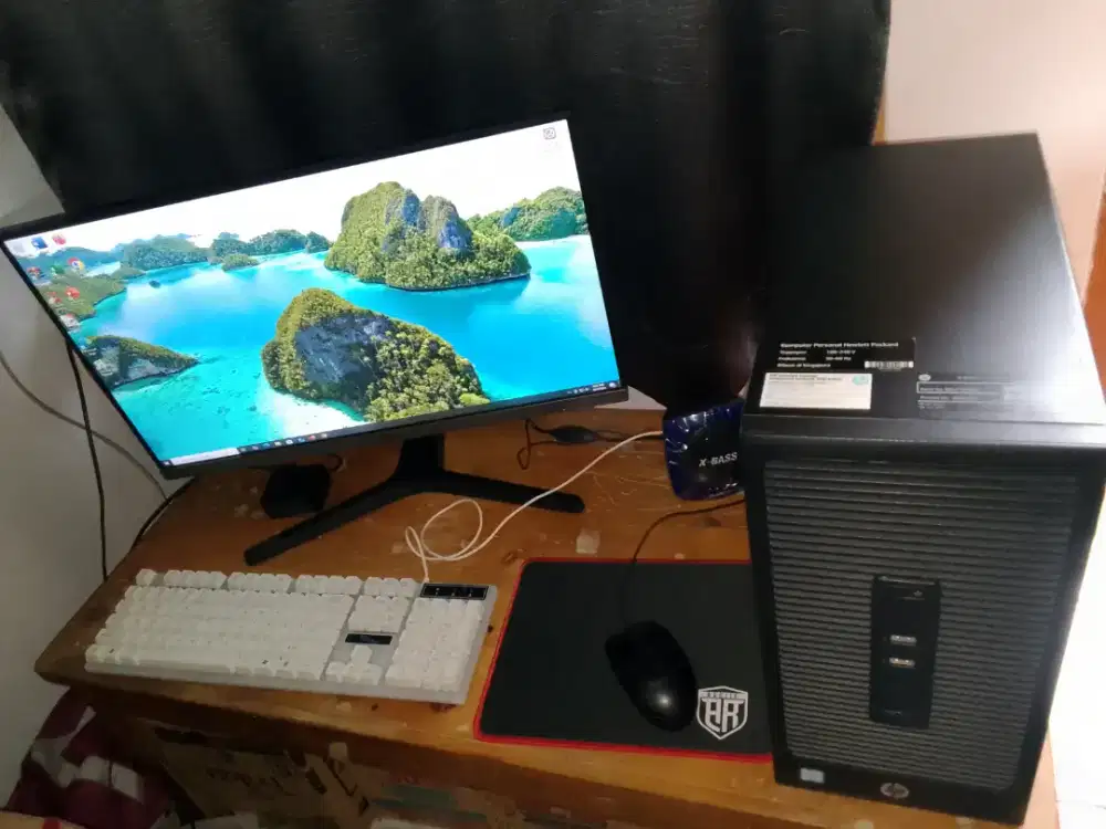 Pc build up Full set HP intel i5 dan monitor Samsung frameless 24