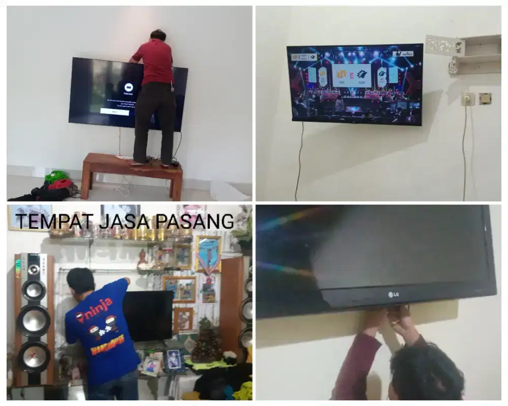 Pasangkan bracket dan Braket plus pasang terima rapih breket led tv