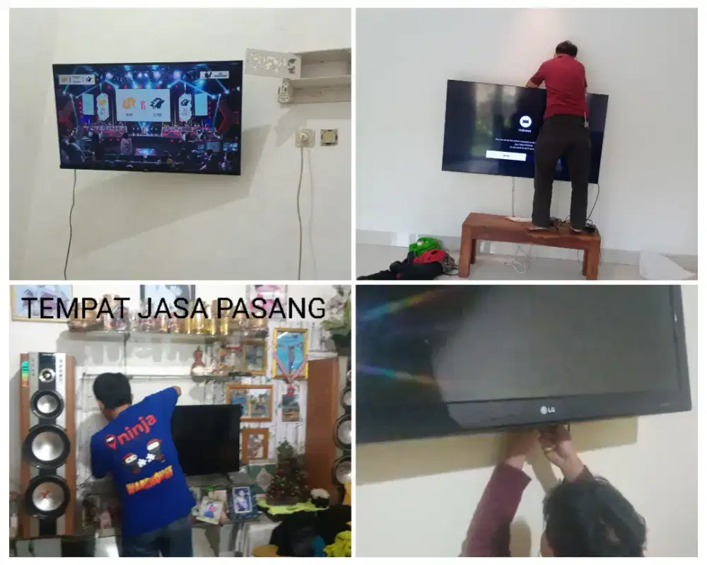 Pasangkan bracket dan Braket plus pasang terima rapih breket led tv