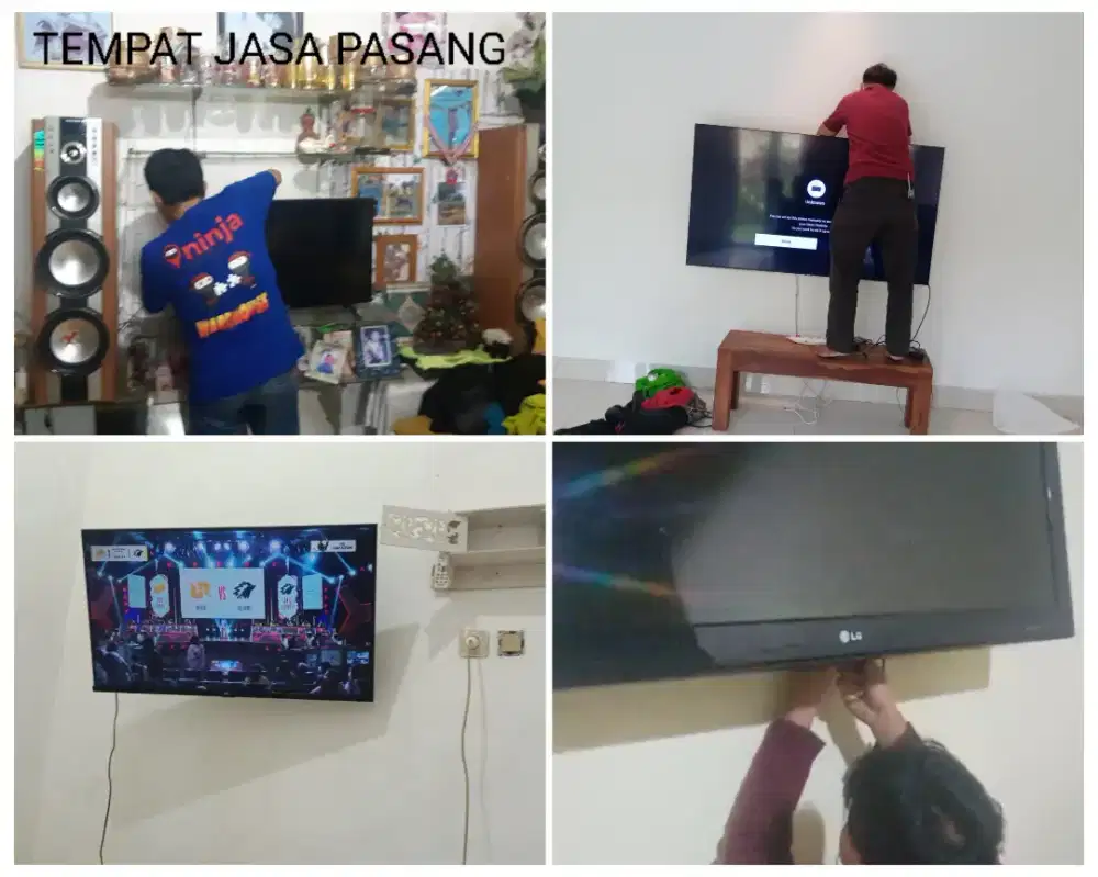 Pasangkan bracket dan Braket plus pasang terima rapih breket led tv