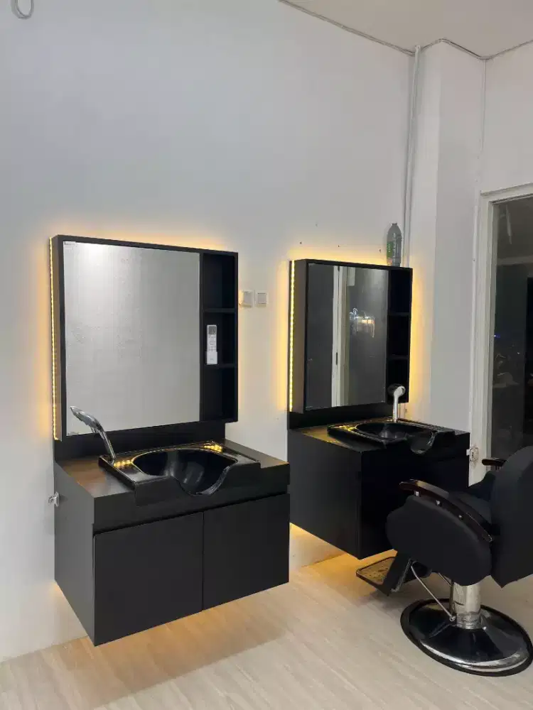 Jual meja barber(set wasbak & kaca)