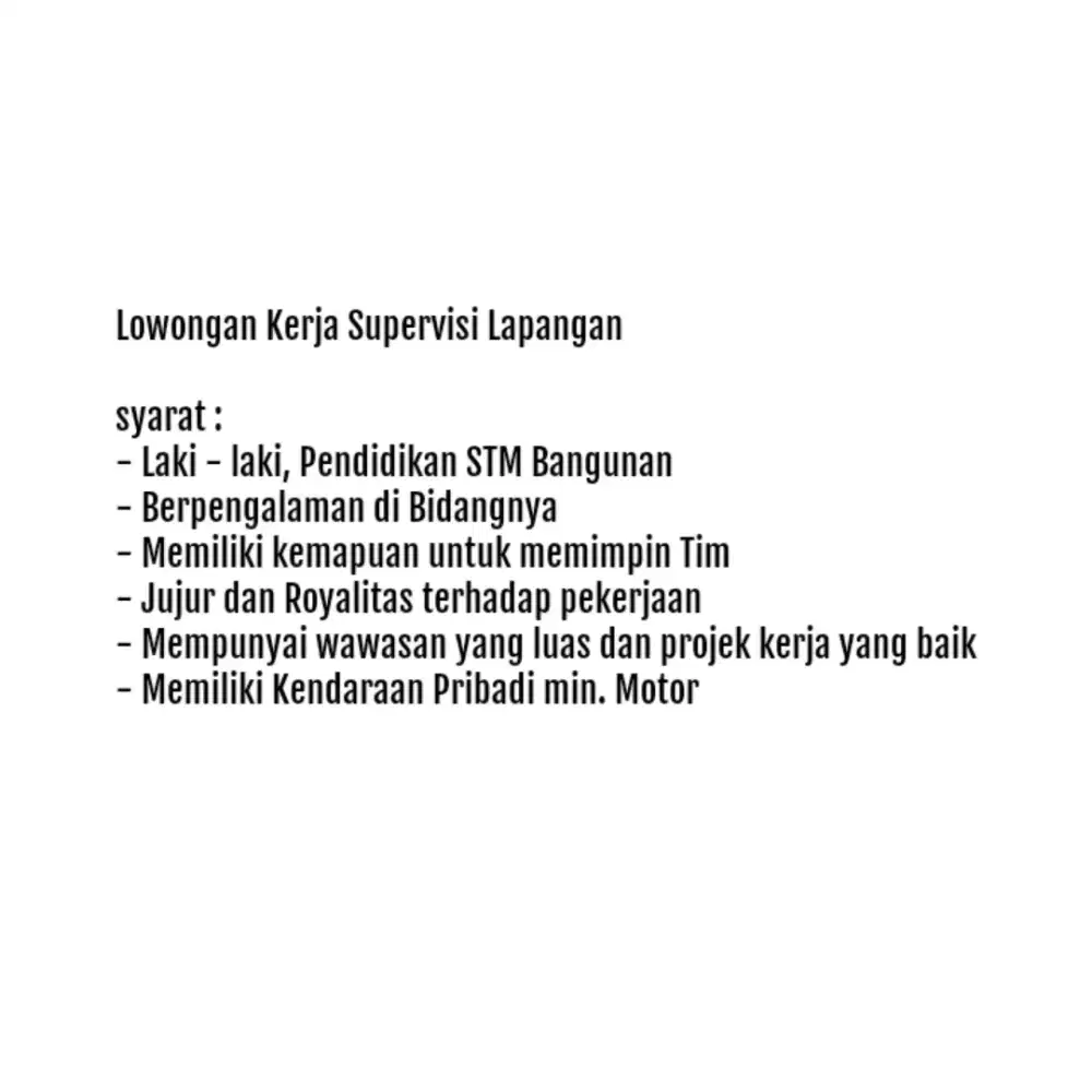 Supervisi Lapangan