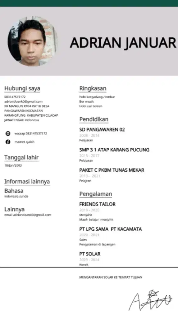 Cari pekerjaan tapi halan
