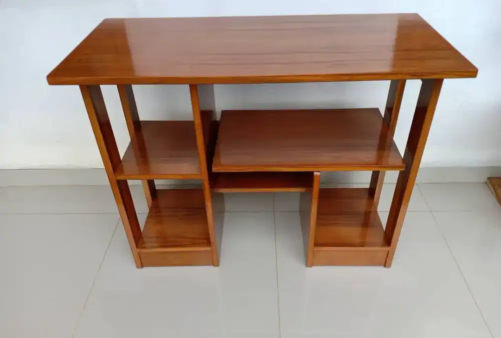 Meja Computer rangka kayu jati