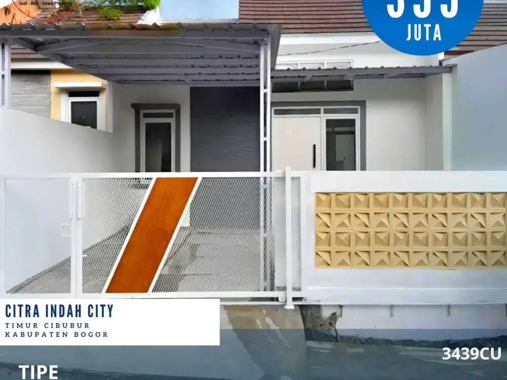 3439CU.Rumah Murah Luas 90m2 Citra Indah City Jonggol Cileungsi Kab. Bogor