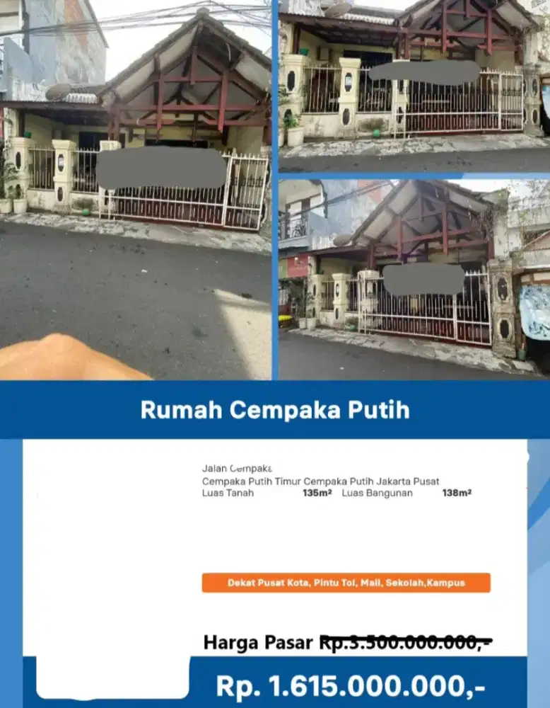 Dijual Rumah Cempaka Putih