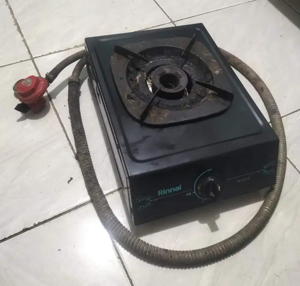 Jual Cepat! Kompor Rinnai 1 Tungku + Regulator + Selang