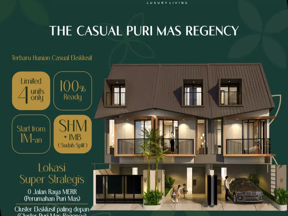 Dijual Rumah Baru Hook Purimas Regency The Casual Surabaya