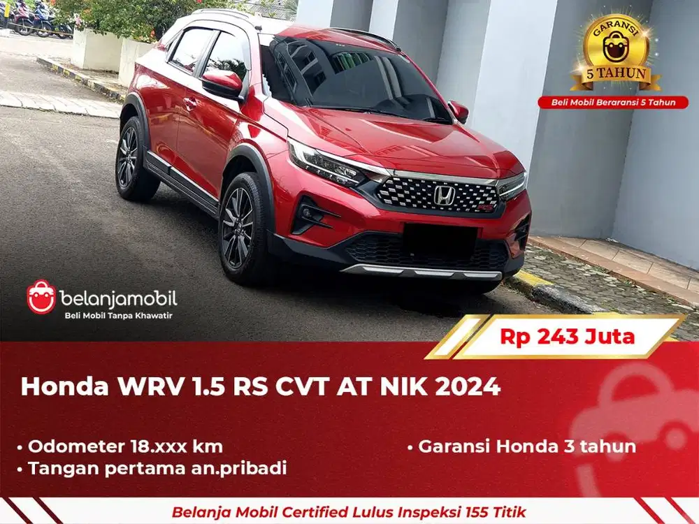 [ GARANSI 5TH ] Honda WR-V WRV WR V 1.5 RS CVT Sensing AT 2024/2025