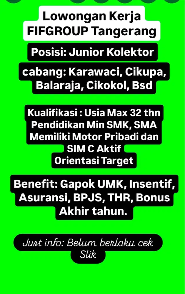 Junior Kolektor Tangerang