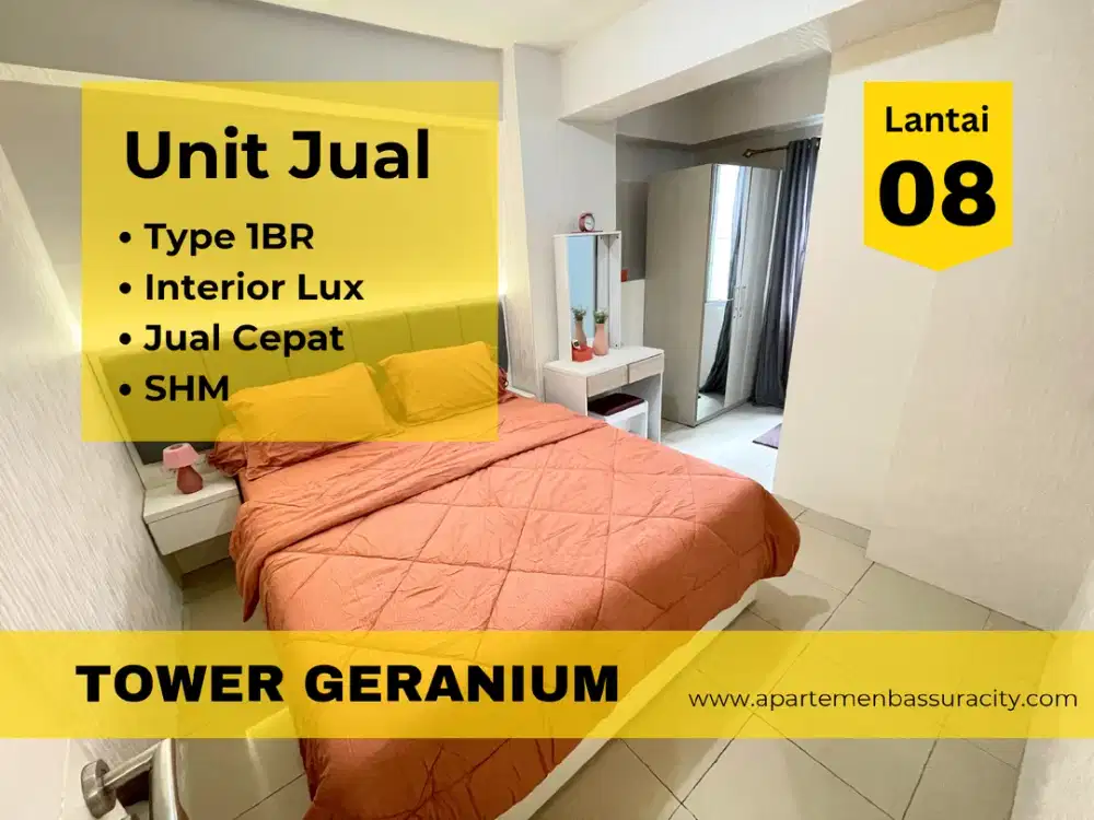 Jual 1BR Furnished apartemen Bassura City lantai rendah SHM