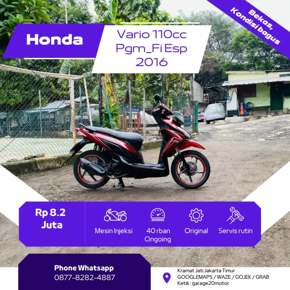 Honda Vario 110cc Cbs pgm_Fi esp
Tahun = 2016