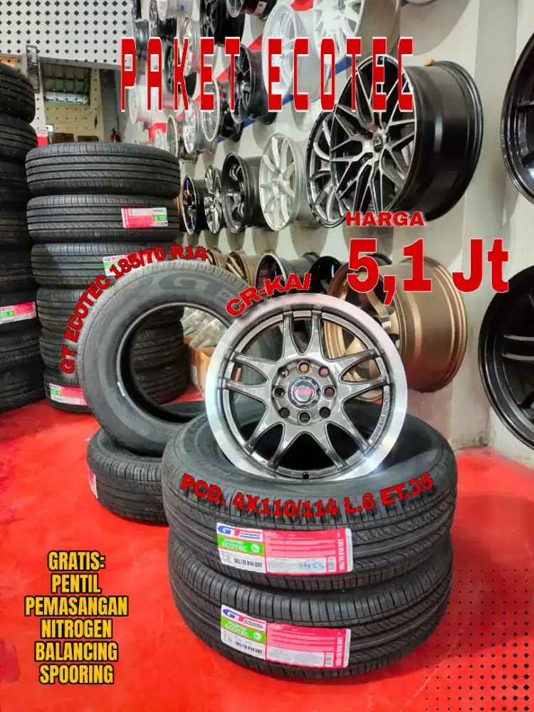 jual velg baru racing paket ban sx2 Ring14 sama Ring15