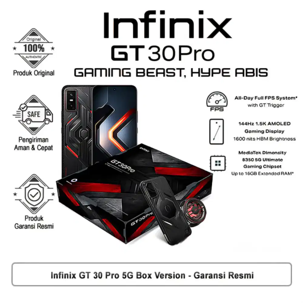 Kredit Hp Infinix GT 30 Pro 5G Box Version Free Handsfree&Holder