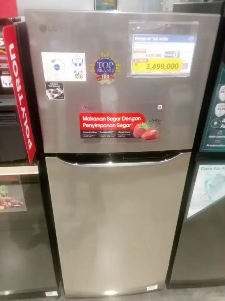 kulkas LG refrigerator 2 pintu silver