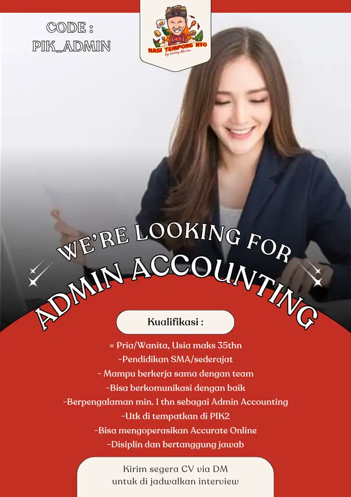 Lowongan Bartender/Barista dan Finance Accounting untuk lokasi PIK2