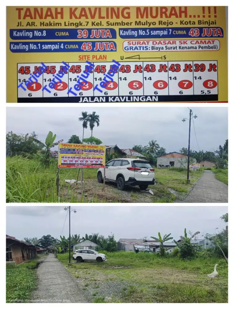 Tanah Darat Strategis Binjai km.19 Jl.Ar hakim 8 kota binjai