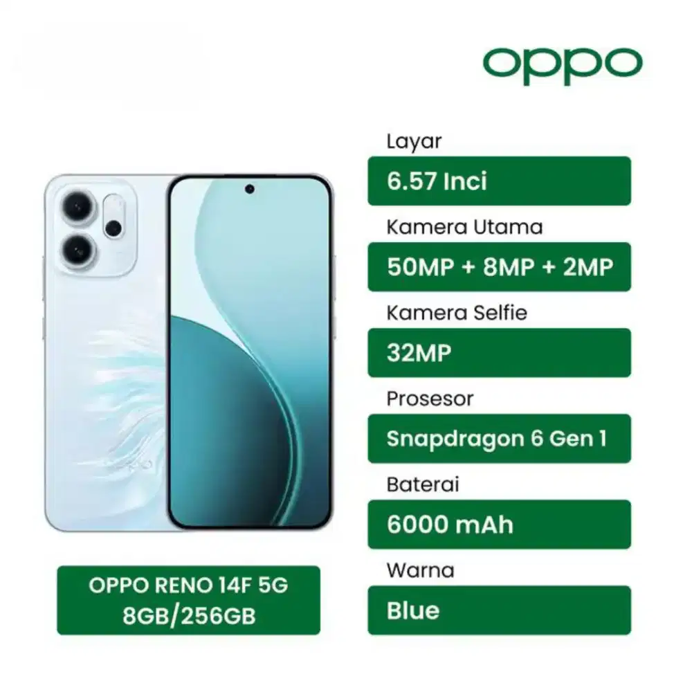 Kredit Hp Oppo Reno 14F 8Gb/256Gb Bunga 0%