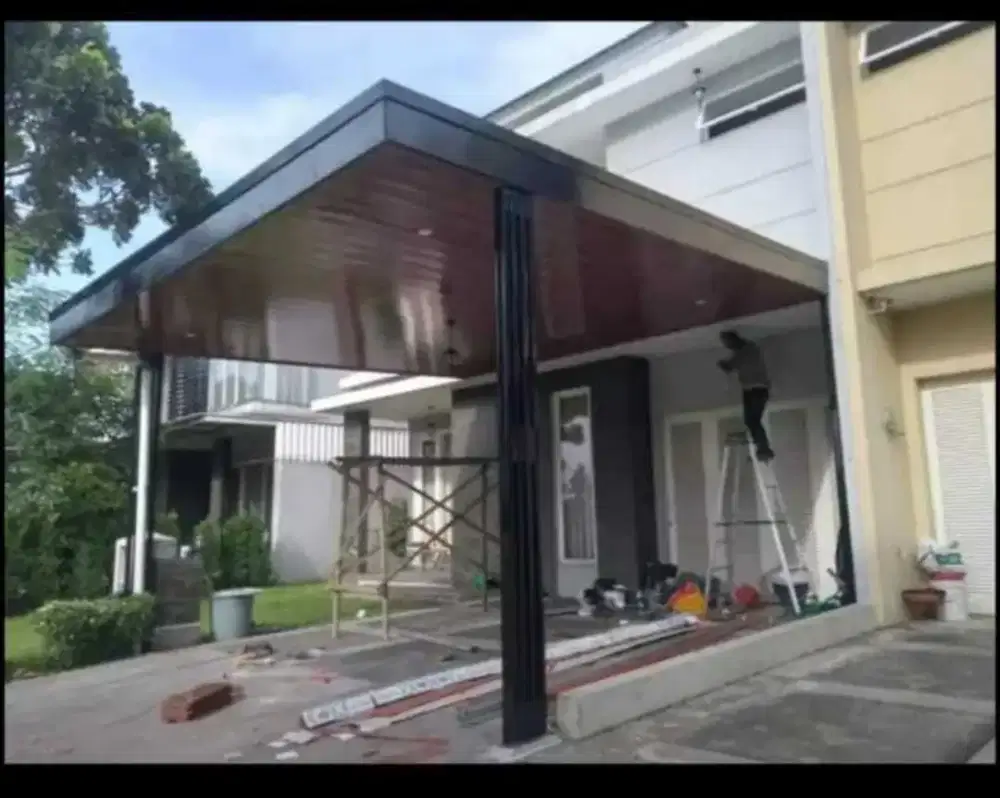 Kanopi atap upvc single layer plafon