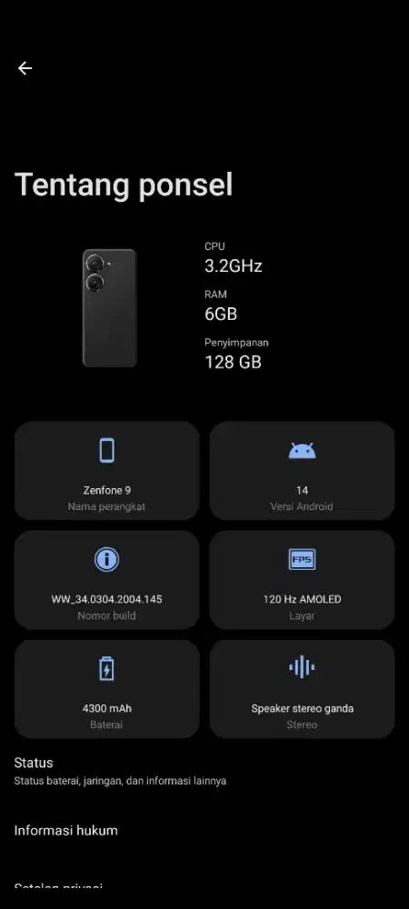 Asus zenfone 9 6/128