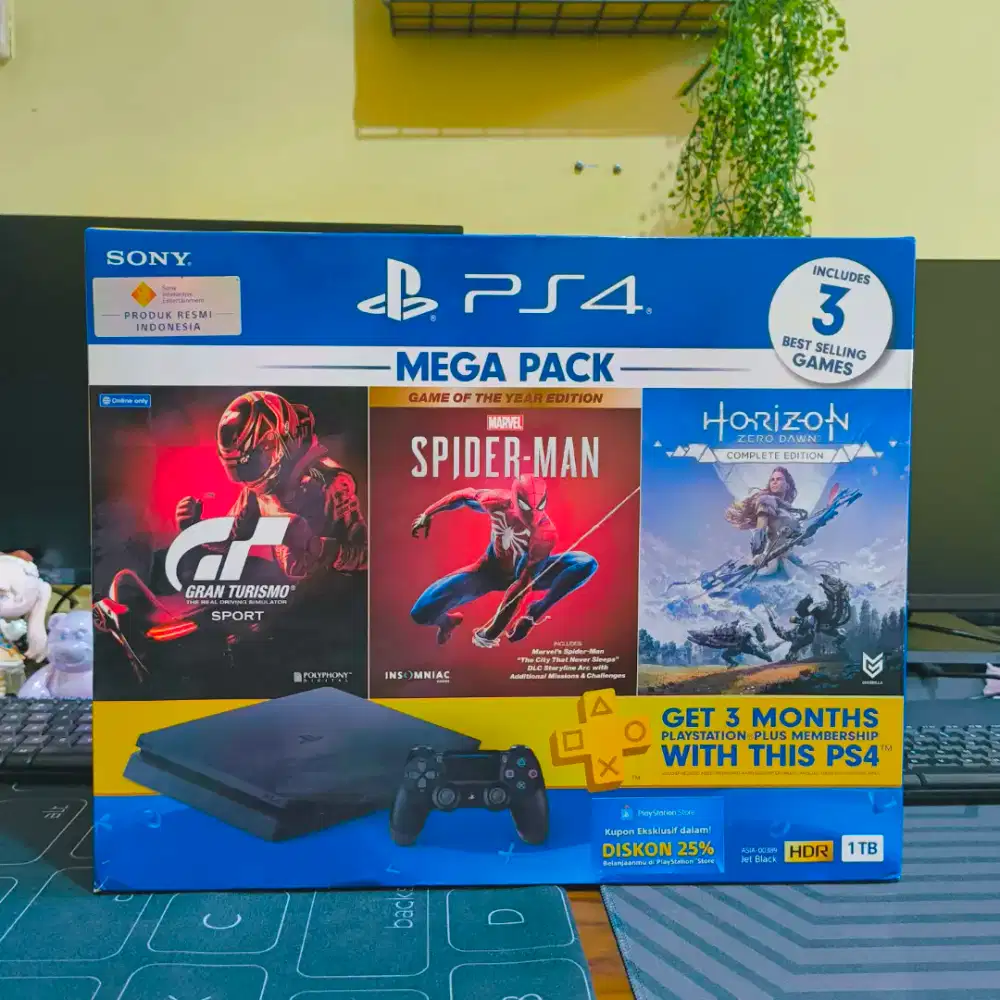 PS4 SLIM H.E.N 1TB SERI 2218 TERTINGGI LENGKAP FULLSET BUKAN REFURBISH