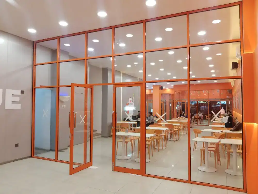 Pintu jendela partisi kaca aluminium upvc