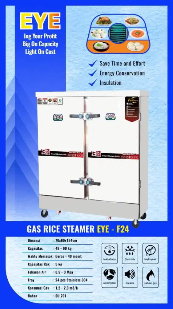 EYE GAS  RICE STEAMER 24 TRAY