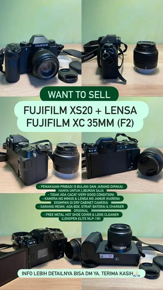 Jual Fujifilm XS20 & Lensa XC 35mm (F2)