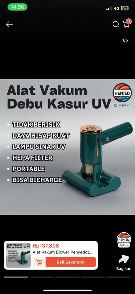 Vacuum cleaner penyedot debu uv