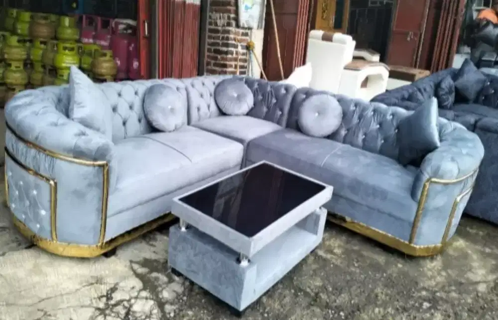 Sofa turki minimalis abu muda