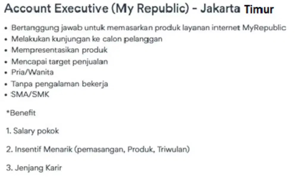 Lowongan kerja sales