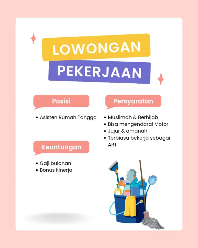 Dibutuhkan Asisten Rumah Tangga